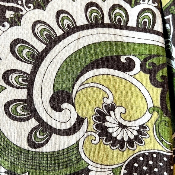Ann Taylor Cardigan Size XL Paisley Print Green, Brown and Cream Cotton Silk - Picture 8 of 8